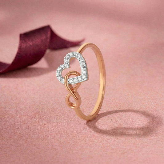 Infinity Love Diamond Ring in 18K Rose Gold, 0.09 ct