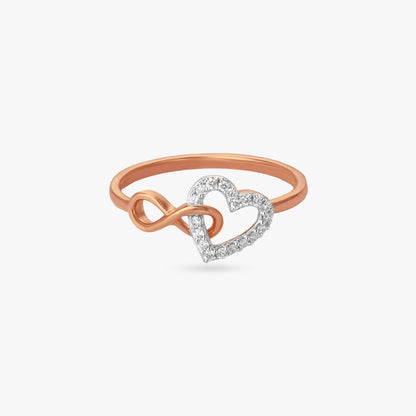 Infinity Love Diamond Ring in 18K Rose Gold, 0.09 ct
