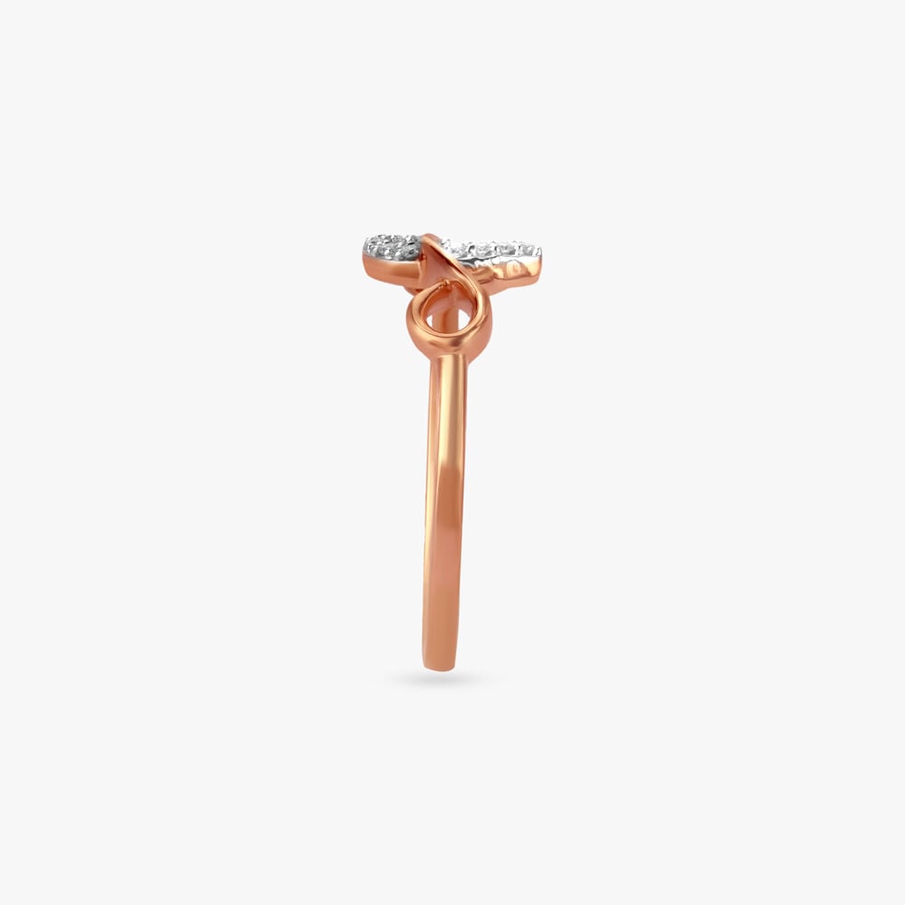 Infinity Love Diamond Ring in 18K Rose Gold, 0.09 ct