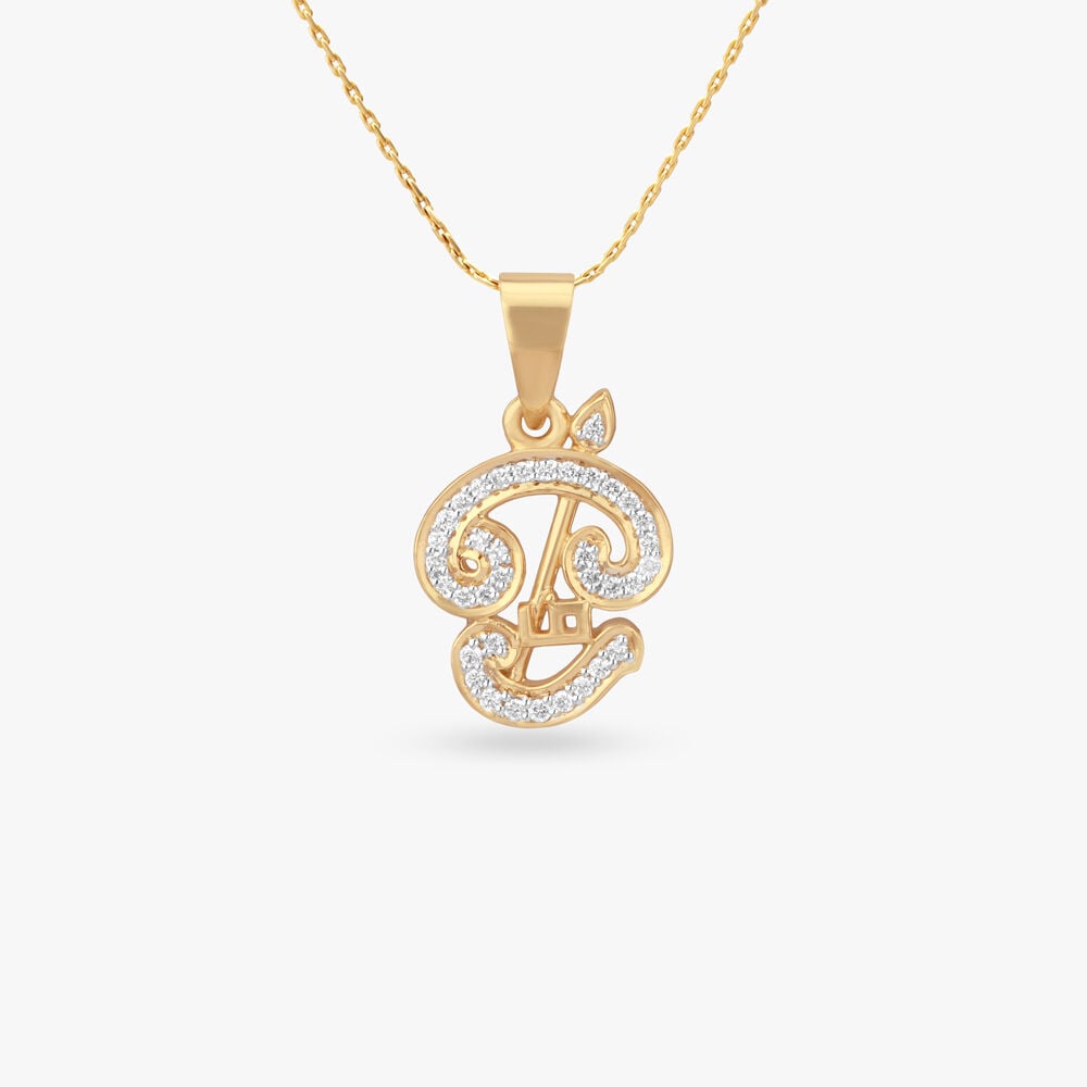 Divine Murugan Diamond Pendant in 18K Yellow Gold, 0.136 ct