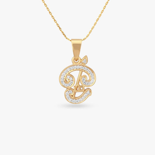 Divine Murugan Diamond Pendant in 18K Yellow Gold, 0.136 ct