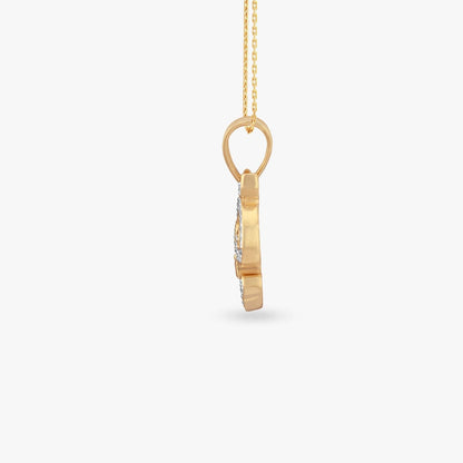 Divine Murugan Diamond Pendant in 18K Yellow Gold, 0.136 ct