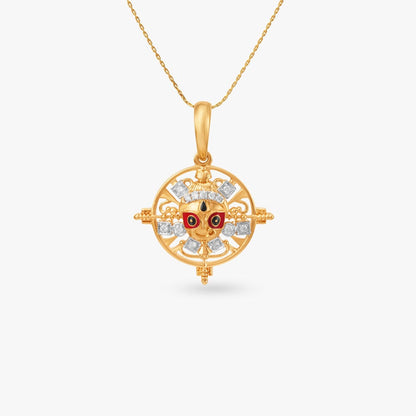 Jagannath Radiance Diamond Pendant in 18K Yellow Gold, 0.075 ct