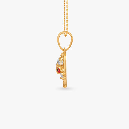 Jagannath Radiance Diamond Pendant in 18K Yellow Gold, 0.075 ct