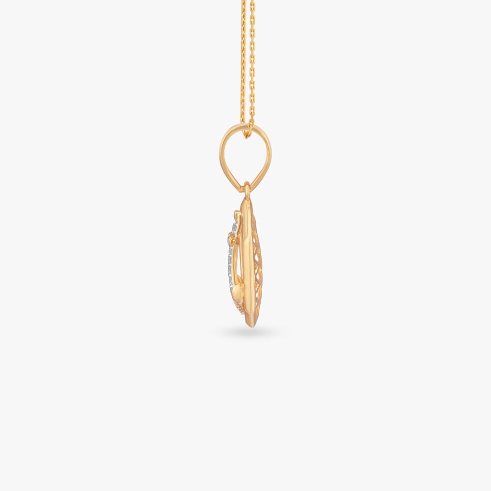Bold Anchor Diamond Pendant For Men in 18K Yellow Gold, 0.126 ct
