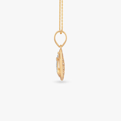 Bold Anchor Diamond Pendant For Men in 18K Yellow Gold, 0.126 ct
