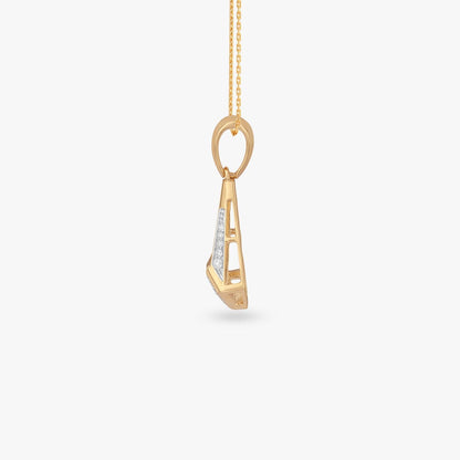 Bold Geometric Diamond Pendant For Men in 18K Yellow Gold, 0.17 ct