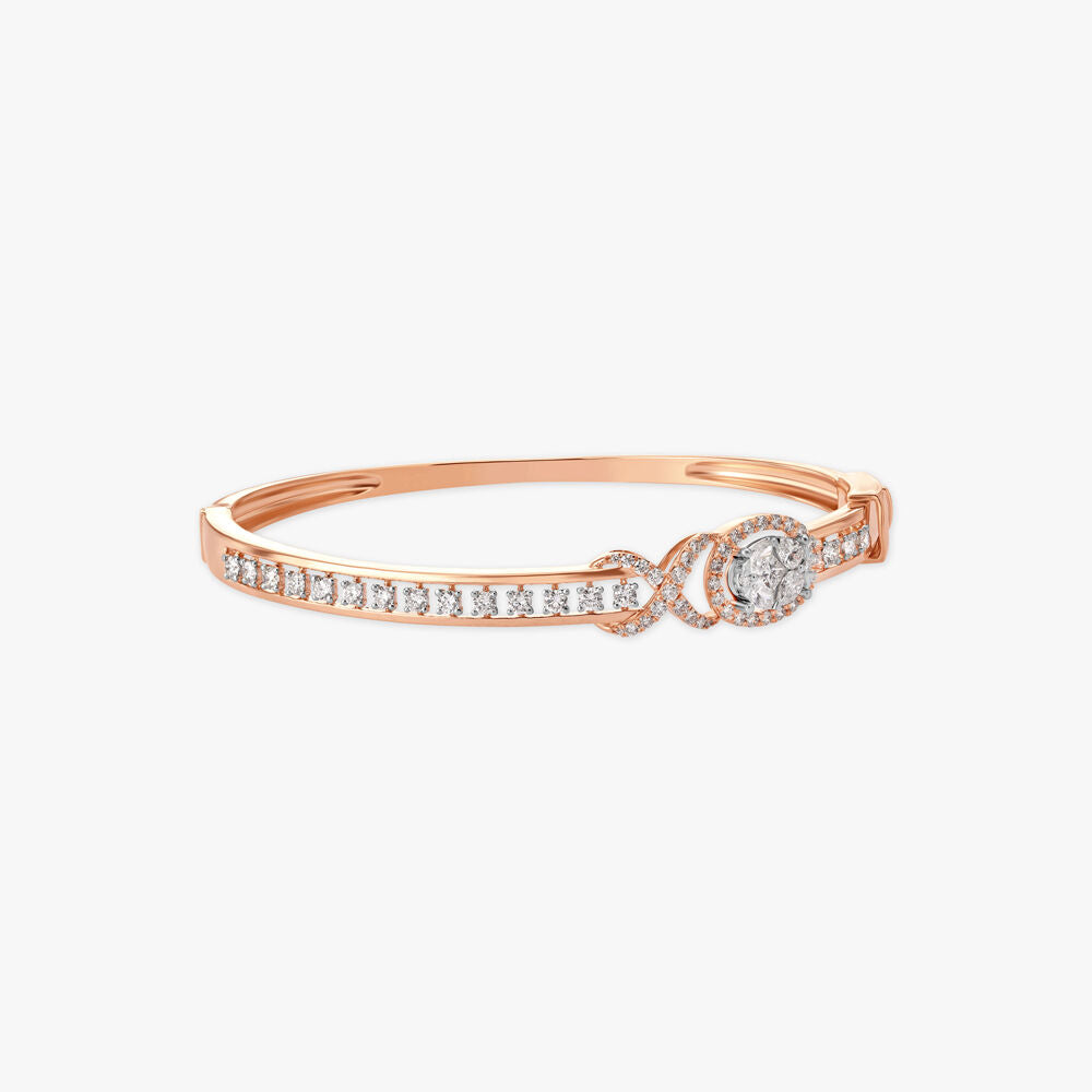 Exhilarating Diamond Bangle in 18K White and Rose Gold, 1.295 ct