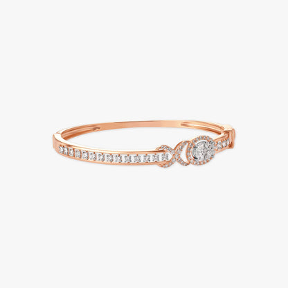 Exhilarating Diamond Bangle in 18K White and Rose Gold, 1.295 ct