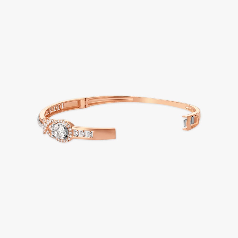 Exhilarating Diamond Bangle in 18K White and Rose Gold, 1.295 ct