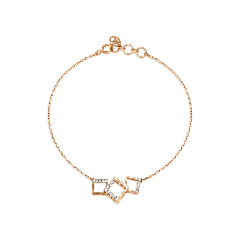 14KT Rose Gold Diamond Bracelet in 14K Rose Gold, 0.079 ct