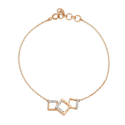 14KT Rose Gold Diamond Bracelet in 14K Rose Gold, 0.079 ct