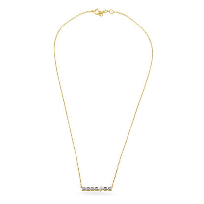 Morse Code Gold & Diamond Necklace in 14K Yellow Gold, 0.074 ct