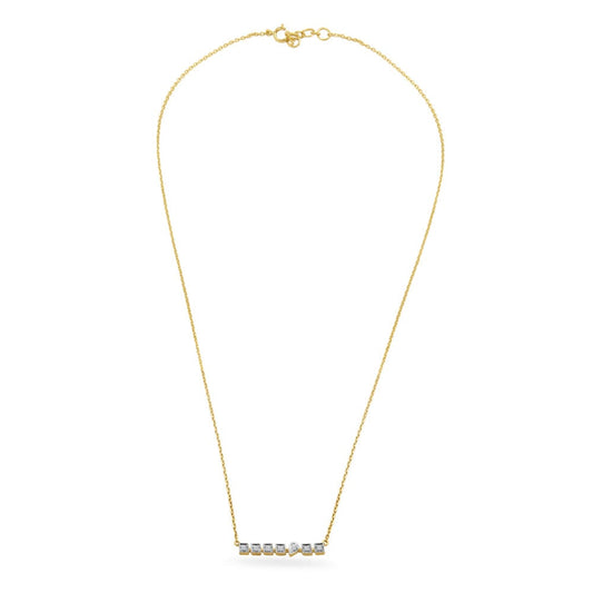 Morse Code Gold & Diamond Necklace in 14K Yellow Gold, 0.074 ct