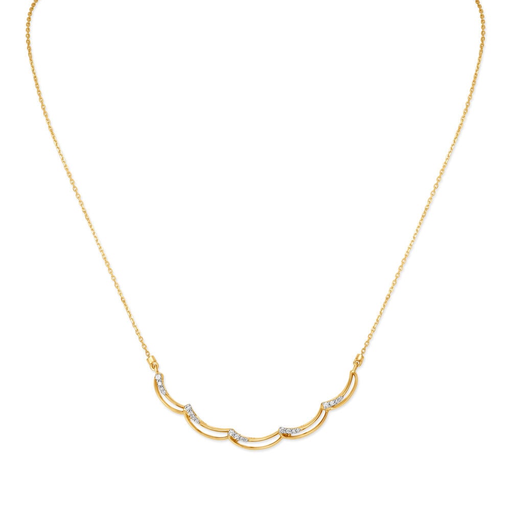 14kt Yellow Gold Stylish Diamond Necklace in 14K Yellow Gold, 0.14 ct