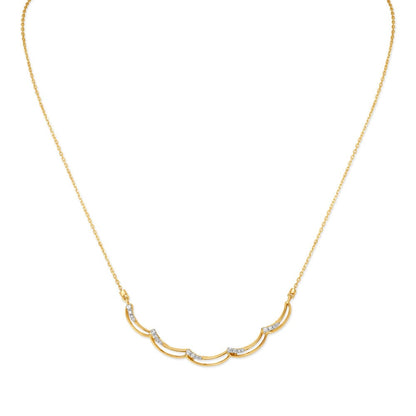14kt Yellow Gold Stylish Diamond Necklace in 14K Yellow Gold, 0.14 ct
