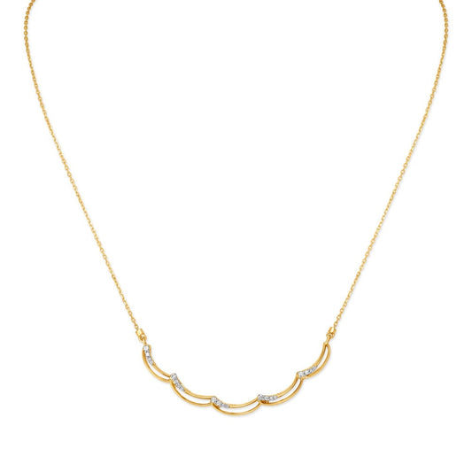 14kt Yellow Gold Stylish Diamond Necklace in 14K Yellow Gold, 0.14 ct