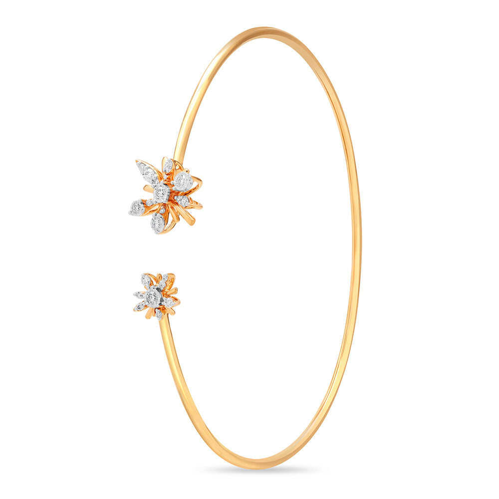 14kt Yellow Gold Blooming Diamond Bangle in 14K Yellow Gold, 0.16 ct