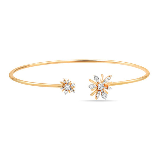 14kt Yellow Gold Blooming Diamond Bangle in 14K Yellow Gold, 0.16 ct