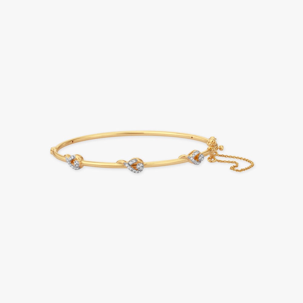 Sparkling Whispers Diamond Bangle in 14K Yellow Gold, 0.139 ct