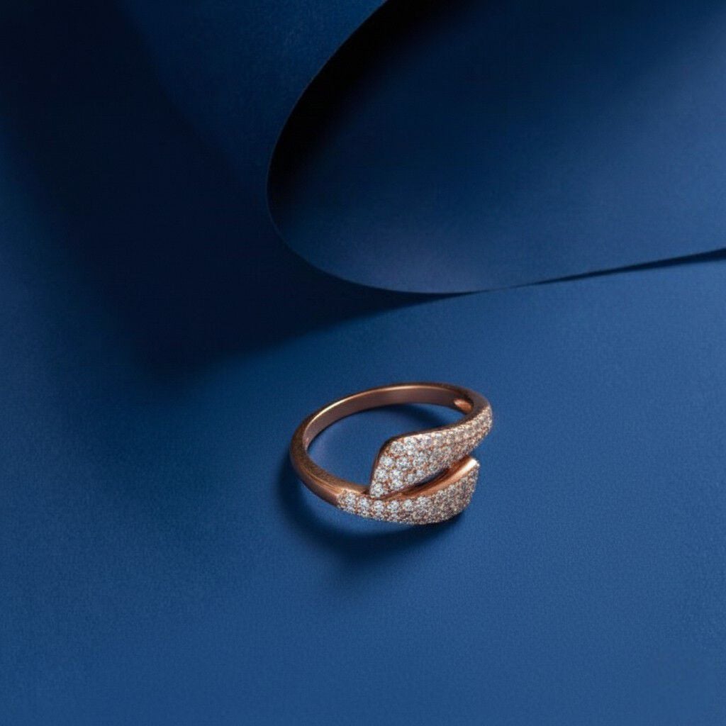 Abstract Embrace Diamond Ring in 14K Rose Gold, 0.285 ct