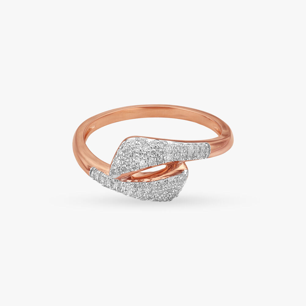 Abstract Embrace Diamond Ring in 14K Rose Gold, 0.285 ct