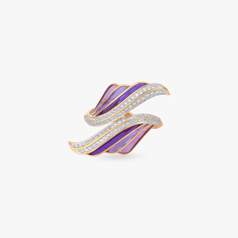 Chromatic Flight Diamond Ring in 14K Yellow Gold, 0.475 ct
