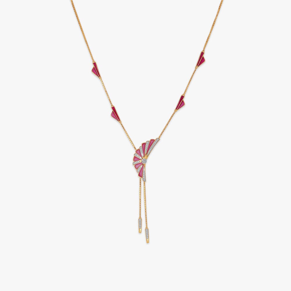 Soaring Wing Diamond Necklace in 14K Yellow Gold, 0.29 ct