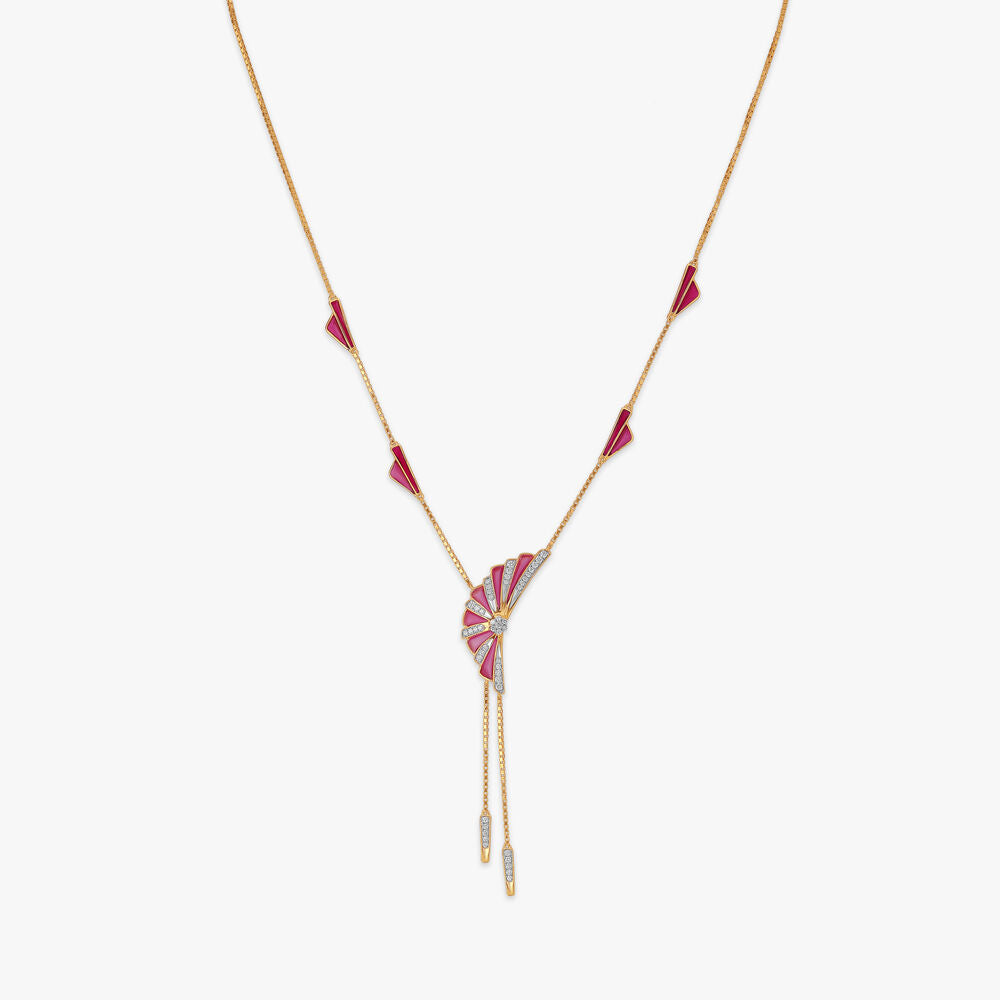 Soaring Wing Diamond Necklace in 14K Yellow Gold, 0.29 ct