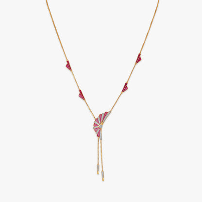 Soaring Wing Diamond Necklace in 14K Yellow Gold, 0.29 ct