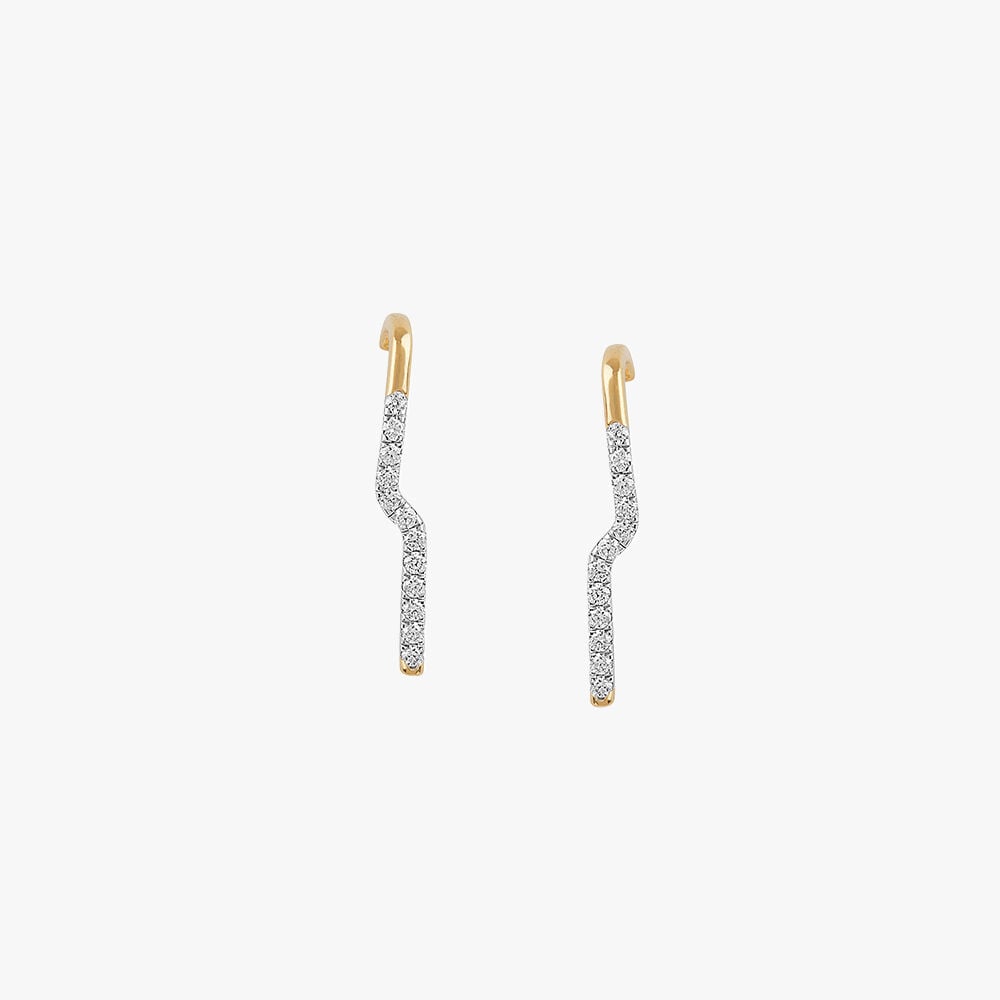 Aurora Edge Diamond Stud Earrings in 14K Yellow Gold, 0.31 ct