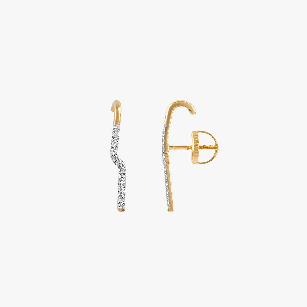 Aurora Edge Diamond Stud Earrings in 14K Yellow Gold, 0.31 ct