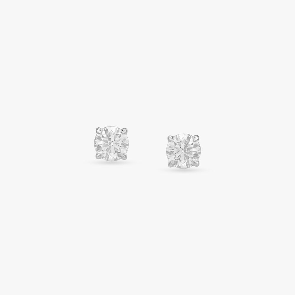 Eternal Glow Solitaire Stud Earrings in 18K Yellow Gold, 1 ct
