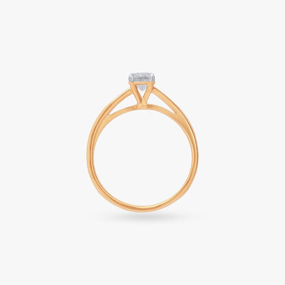 Grace Arc Solitaire Ring in 18K Yellow Gold, 0.42 ct