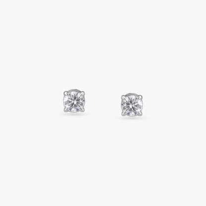 Radiance Refined Celeste Solitaire Stud Earrings in 18K White Gold, 0.7 ct