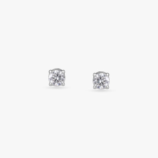 Radiance Refined Celeste Solitaire Stud Earrings in 18K White Gold, 0.7 ct