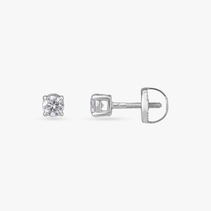 Radiance Refined Celeste Solitaire Stud Earrings in 18K White Gold, 0.7 ct