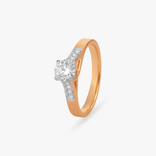 Sparkling Grace Solitaire Ring in 18K Yellow Gold, 0.59 ct