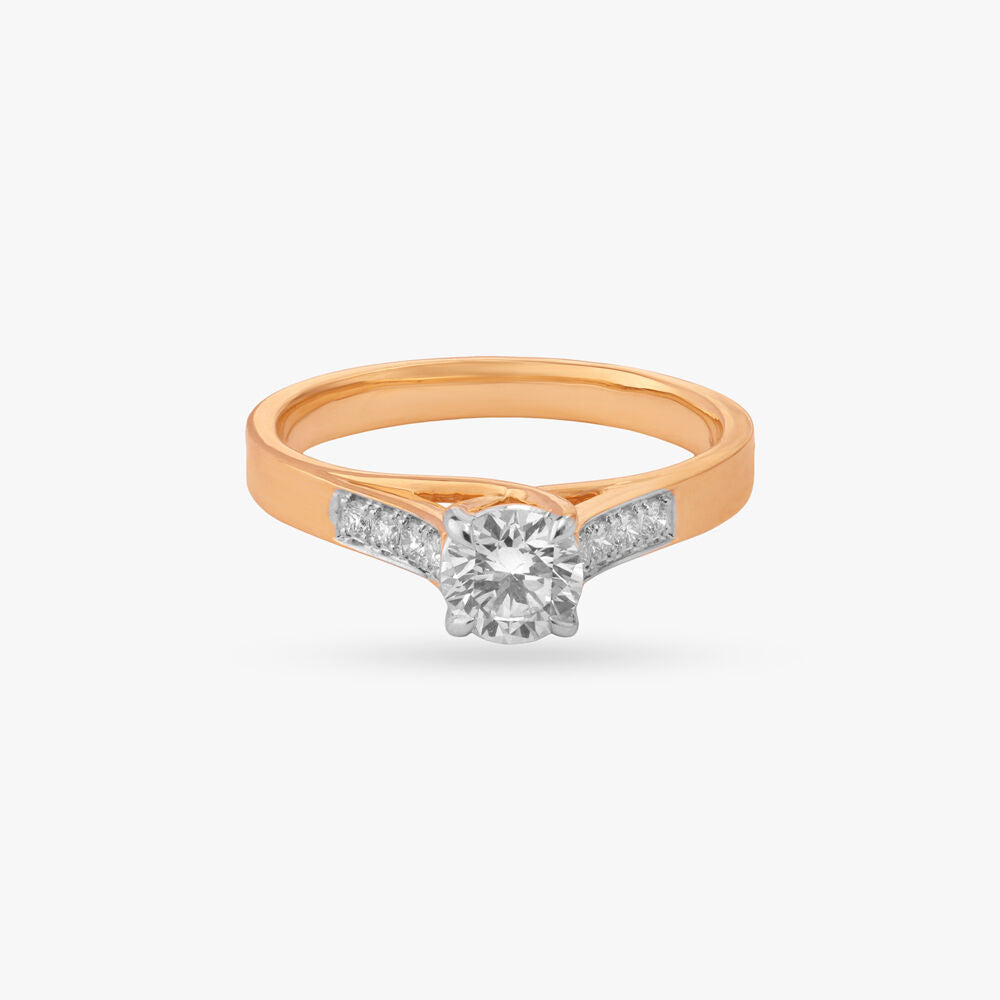 Sparkling Grace Solitaire Ring in 18K Yellow Gold, 0.59 ct