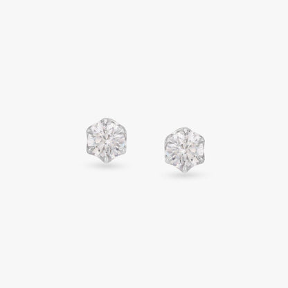 Resplendent Dazzle Solitaire Earrings in 18K White Gold, 1.2 ct
