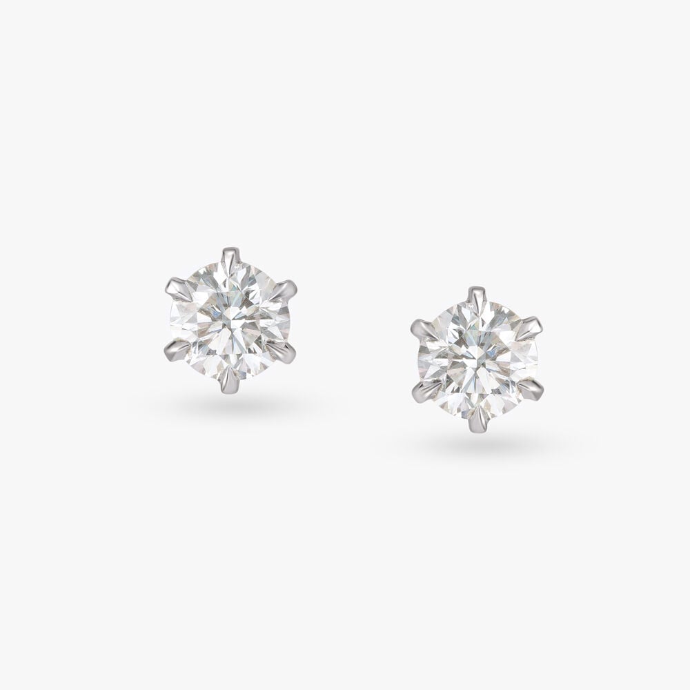 Blazing Trail of Radiance Celeste Solitaire Stud Earrings in 18K Yellow Gold, 0.62 ct
