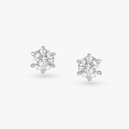 Blazing Trail of Radiance Celeste Solitaire Stud Earrings in 18K Yellow Gold, 0.62 ct