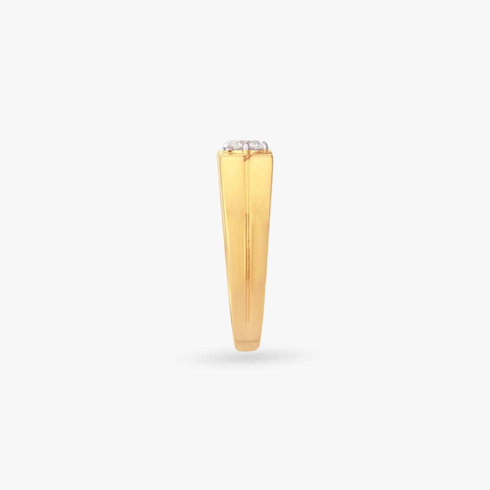 Legacy Glow Solitaire Ring for Men in 18K Yellow Gold, 0.3 ct