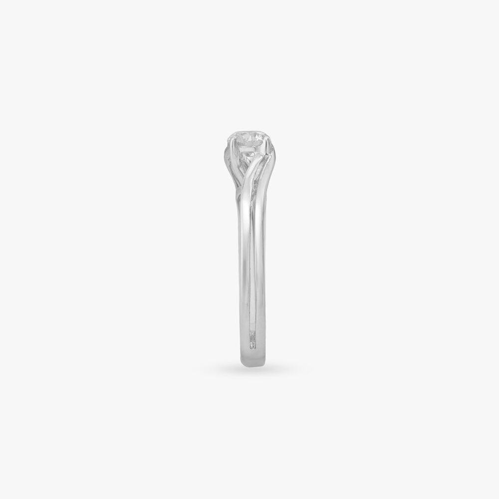 Forever Shine Celeste Solitaire Ring in 18K White Gold, 0.4 ct