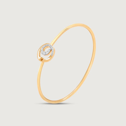 Chic Loop Diamond Bangle in 14K Yellow Gold, 0.189 ct