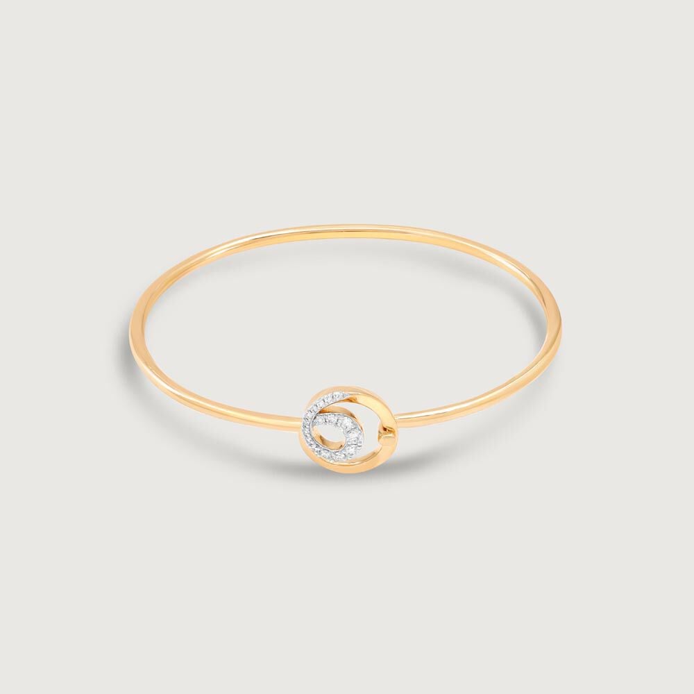 Chic Loop Diamond Bangle in 14K Yellow Gold, 0.189 ct