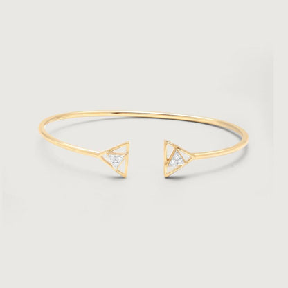 Edgy Glow Diamond Bangle in 14K Yellow Gold, 0.164 ct