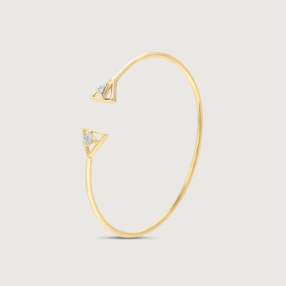 Edgy Glow Diamond Bangle in 14K Yellow Gold, 0.164 ct