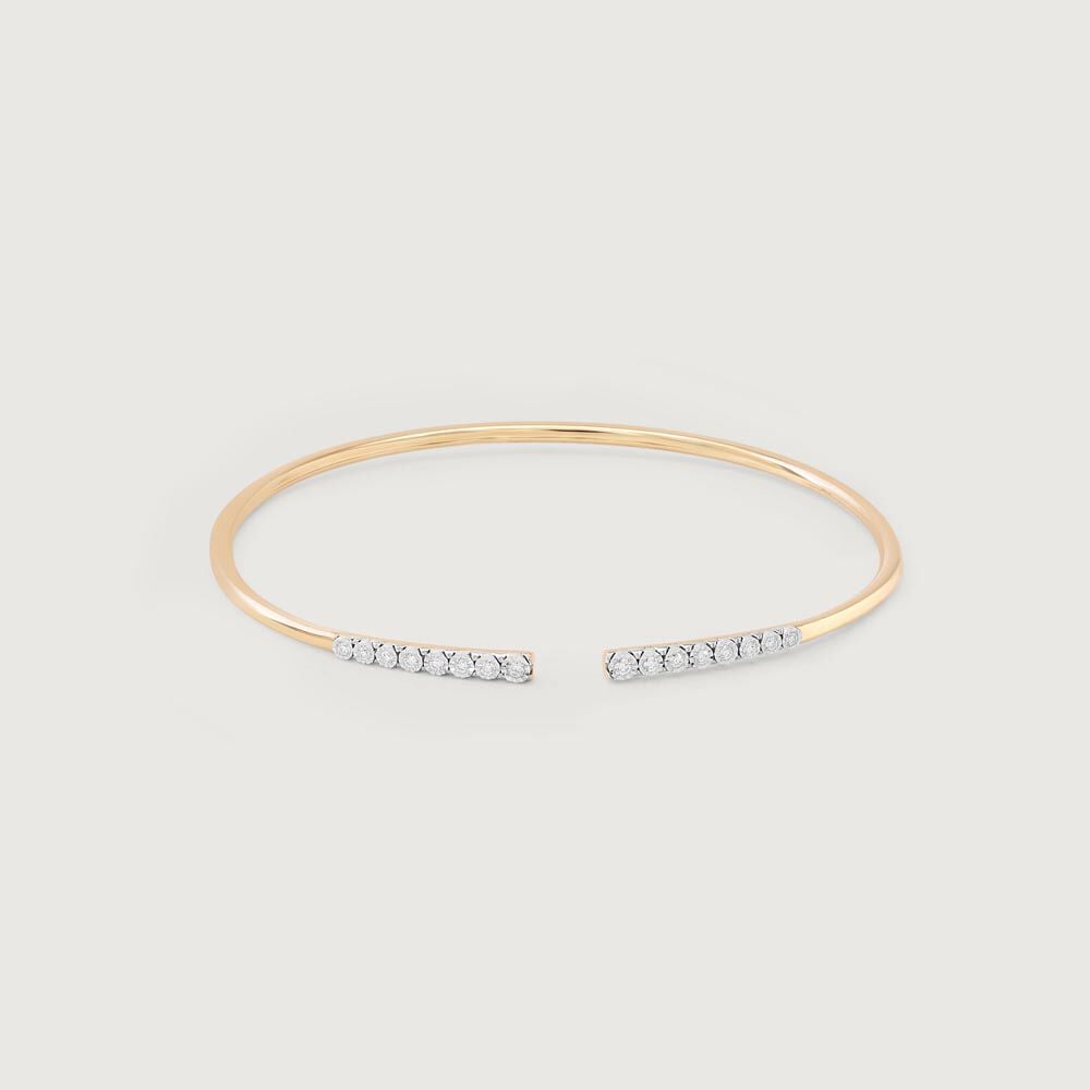 Dazzle Drift Diamond Bangle in 14K Yellow Gold, 0.155 ct